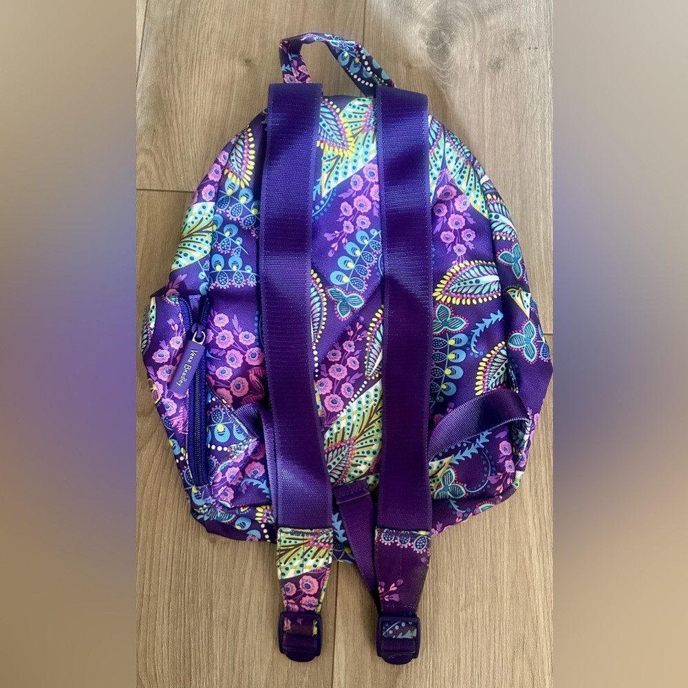 Vera Bradley Purple and Green Patterned Backpack - Picture 2 of 2